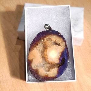 🍋 PURPLE ROCK REVERSIBLE PENDANT